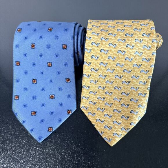 Frangi Other - 2 FRANGI Men's Designer 100% Silk Neckties One New With Tag Whales Made in Italy